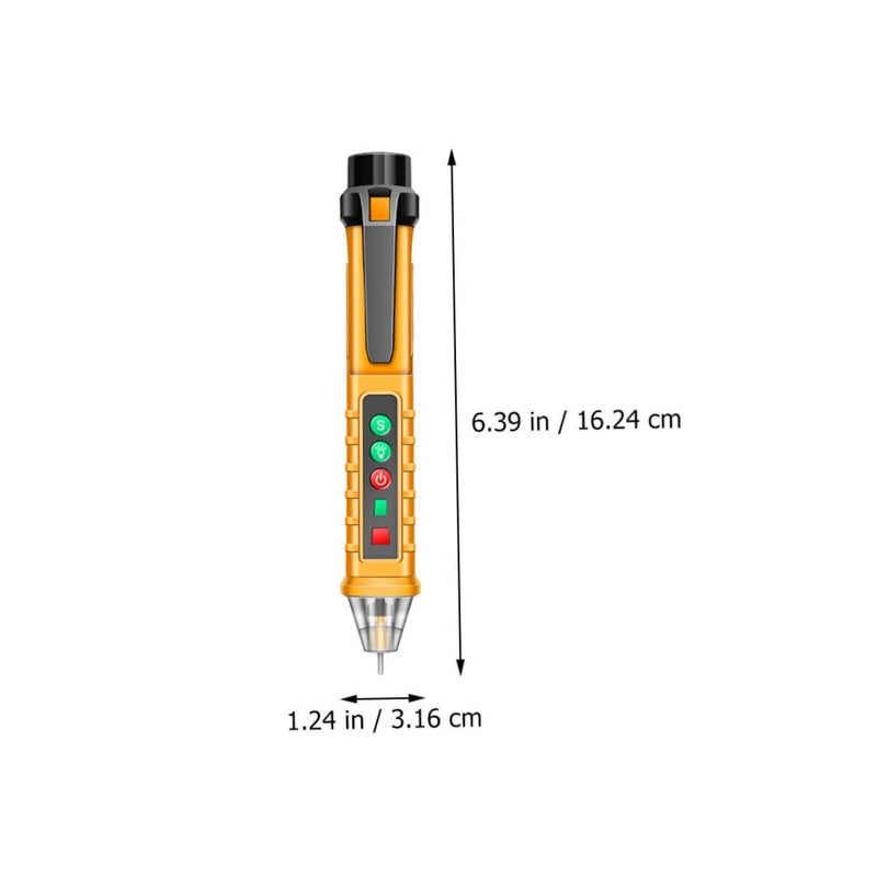 Yellow Non Contact Voltage Tester Pen Electrician Tool With Voice Broadcast - Image 2
